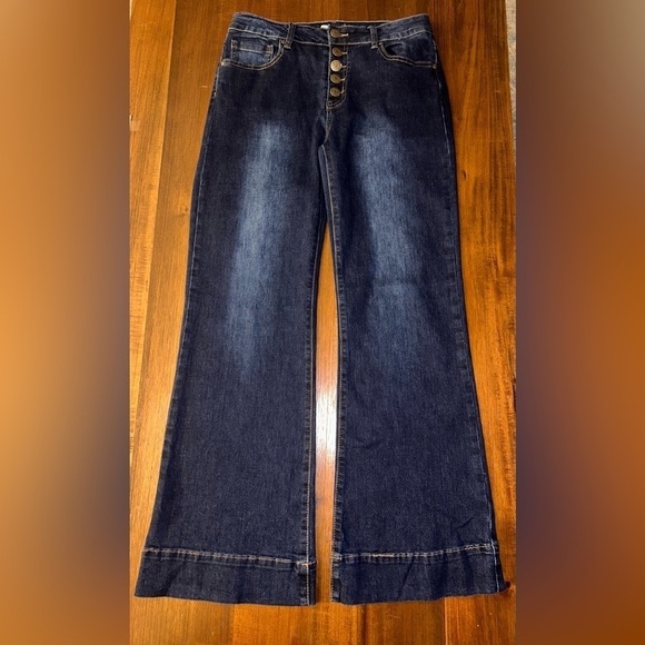 Omicoco Button Fly Dark Wash Jeans - Size 9 - Picture 1 of 8
